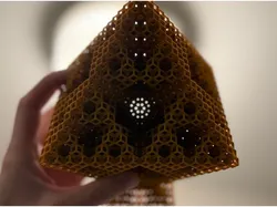 Wireframe Rhombic Dodecahedral Sierpiński Octahedron Fractal Structure - Level 4
