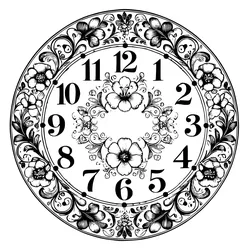 Round flower clock face (clock dial) (4) - Spring motif to create a spring and Easter mood in the apartment.