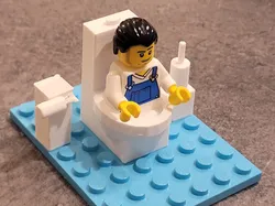 BlockBricks compatible toilet: WC, paper and brush