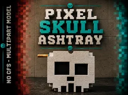 Fișiere pentru imprimante 3D | Fișier 3MF | Pixel Skull Ashtray