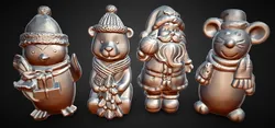 Home Decorations & Ornaments STL تنزيل - 5 Christmas statues holiday decoration - celticverse