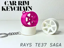 Car Rim Keychain - RAYS TE37 SAGA JDM DRIFT