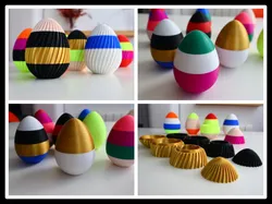 Easter Egg Mixed-colors Twist Container – Plain & Ribbed Versions - [No supports or MMU needed]
