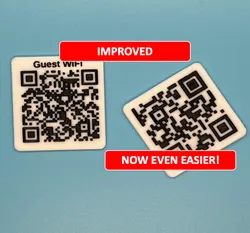 Easy and Customizable QR Code Plaques/Fridge Magnet for WiFi etc