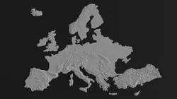 Europe 3D terrain (topography) model