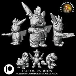Gratis Characters & Creatures STL indir - Punkachu - ForTheGoldenEgg