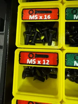 Gridfinity Bin Labels Multicolor Flathead M2, M2.5, M3, M4, M5, M6, M8, M10, M12, M14, M16, M18, M20