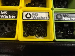 Gridfinity Bin Labels Multicolor Split Washer M2, M2.5, M3, M4, M5, M6, M8, M10, M12, M14, M16, M18, M20