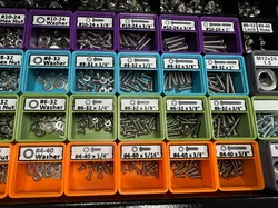 Gridfinity Bin Labels Multicolor UNC Phillips Panhead #4-40 #6-32 #8-32 #10-24