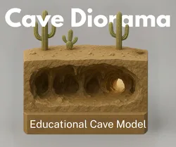 Cave Diorama – Educational Cave Model with Removable Cacti