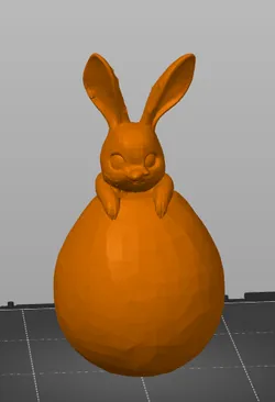 Giant egg with easter bunny poking out