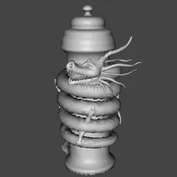 Sculptures & Artworks STL indir - Japanse Drakenzuil - Edna Lab