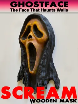 Ghostface - A handcarved wooden wall mask