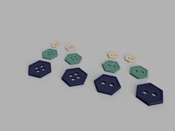 Honeycomb shaped buttons