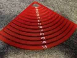 Round/concave corner template R10 - R150 mm