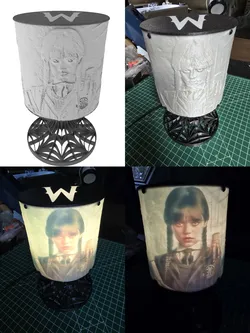 Stand and support bulb for lithophane Wednesday