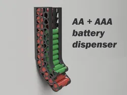 Battery holder for AA + AAA, wall mounted dispenser