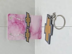 Chevy Keychain and Earrings