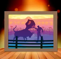 Home Decorations & Ornaments STL Download - Bull Fight shadow boxby tecnoculebras