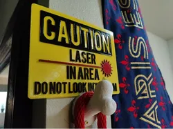 Laser Warning Sign - Multicolor