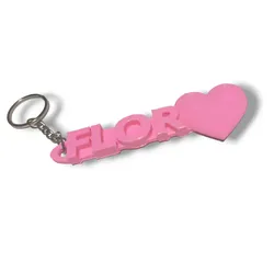 Jewelry & Accessories STL indir - SLEUTELHANGER MET NAAM BLOEM - Nina Ponce 3D