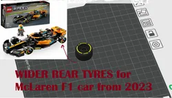 LEGO Speed Champions F1 Wider rear tyre for McLaren MCL60 from 2023