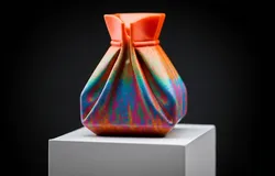 Minimalist Pouch vase, pencil holder. The "Folds"