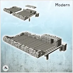 Other STL Descărcare - Platformă de aterizare pentru elicoptere cu saci de nisip și bun de protecție - Hartolia Miniatures