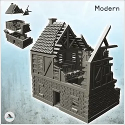 Other STL Descărcare - Post de comandă ruinat cu saci de nisip și radio (7) - miniaturi - Hartolia Miniatures