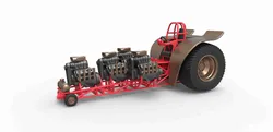 Vehicles & Machinery STL indir - Trekker met 4 motoren V8 Versie 5 Schaal 1:25 - 3DTechDesign