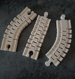 Flexible rails for IKEA LILLABO, BRIO, LIDL train track with male-male or male-female ends