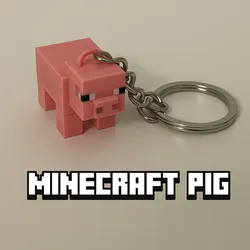 Minecraft Pig Keychain