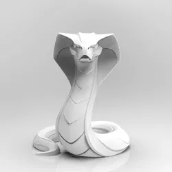 Sculptures & Artworks STL Download - Mystical Cobra Snake Minimalist Sculptureby GALAXIARUM 3D