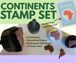 Continents Stamp Set – Educational 3D Prints for Kids