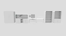 Futuristic Shelves And Cabinets Set