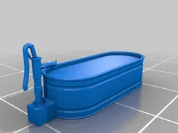 N Scale Water Trough with Hand Pump
