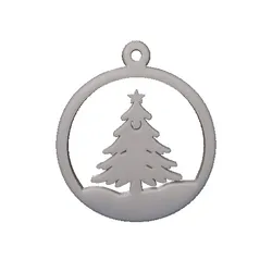 Christmas Tree Circle Hanging Ornament 3D Model