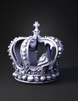Create a hyper realistic wearable fantasy queen crown inspired by arti