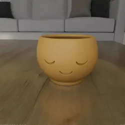 Cute Sleeping Face Planter STL for 3D Printing