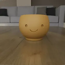 Cute Smiley Face Planter STL for 3D Printing