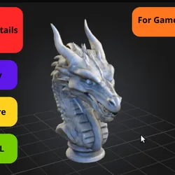Epic Dragon Bust - High Detail Fantasy Sculpture