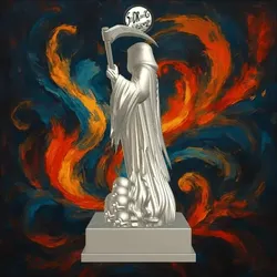 Grim Reaper Holding Scythe Statue – SoliDRawinGs SG2295