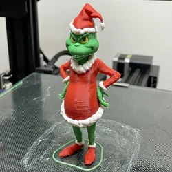 Grinch Christmas Figurine – Festive Holiday Character STL