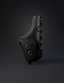 grip handle component with ridged surface and screws black and gray p