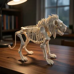 Lion Skeleton Anatomy – Highly Detailed Big Cat Skeletal 3D Model for Education & 3D Printing