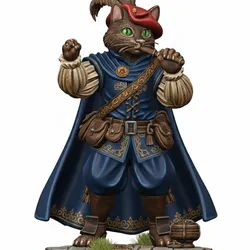 Melodic Catfolk Bard - Feline Minstrel Miniature