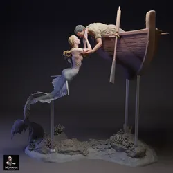 Mermaid and her victim (Pre-supported)