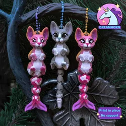 Merphynx - Articulated Sphinx Mermaid Cat - flexi, print in place