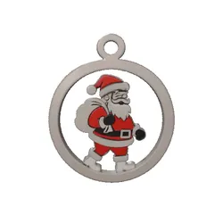 Santa Claus Circle Hanging Ornament 3D Model
