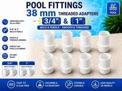 Set de racores para manguera de piscina 38mm 3/4'' y 1'' - Modelo de impresión 3D gratuito